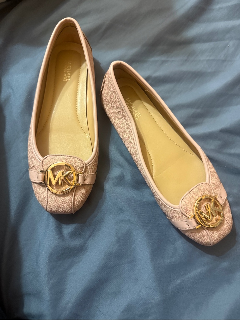 Michael Kors Blush Pink MK Logo Ballet Flats Size 7